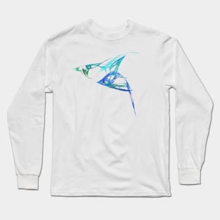 Line Drawings - Bluebird in Flight Long Sleeve T-Shirt